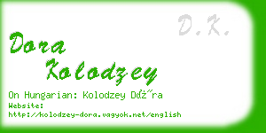 dora kolodzey business card